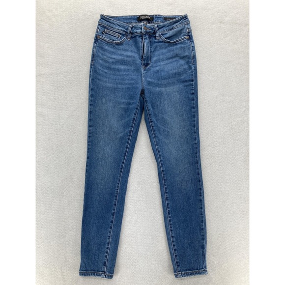 Judy Blue Jeans Womens 7/28 Skinny Fit Blue Medium Wash Stretch Denim Preppy - Picture 1 of 13